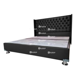 CAMA BOX AMERICANO QUEEN + CABECERA EMPERATRIZ - CUERO | Homesleep.pe