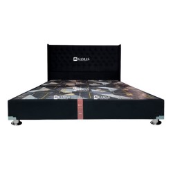 CAMA BOX AMERICANO QUEEN + CABECERA EMPERATRIZ - NEGRO| Homesleep.pe