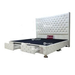 CAMA BOX EUROPEO QUEEN 2 CAJONES + CABECERA PEDESTAL | Homesleep.pe