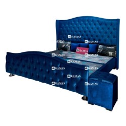 CAMA BOX AMERICANO QUEEN + CABECERA PEDESTAL MAJESTAD + | Homesleep.pe