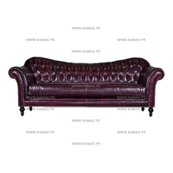 SOFA CAPITONEADO VENECCIA KAMAS 3-2-1 GUINDA | Homesleep.pe