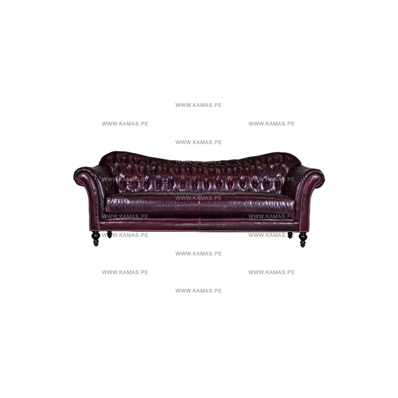 SOFA CAPITONEADO VENECCIA KAMAS 3-2-1 GUINDA | Homesleep.pe