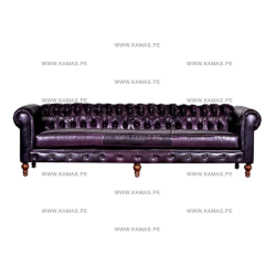 SOFA CAPITONEADO KAMAS 3-2-1 MORADO | Homesleep.pe