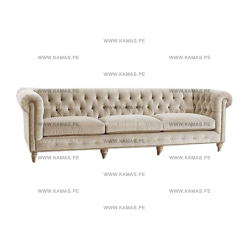 SOFA CAPITONEADO KAMAS CLASICO BEIGE 3-2-1 | Homesleep.pe