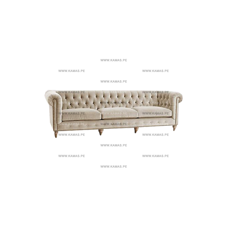 SOFA CAPITONEADO KAMAS CLASICO BEIGE 3-2-1 | Homesleep.pe