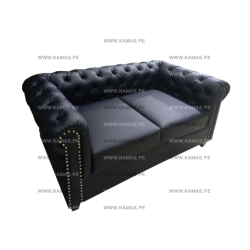 SOFA CAPITONEADO KAMAS MODERN BLACK 3-2-1 | Homesleep.pe