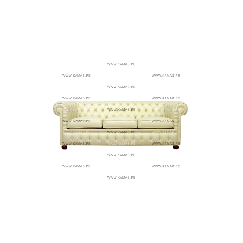 SOFA CAPITONEADO KAMAS VINTAGE IVORY 3-2-1 | Homesleep.pe