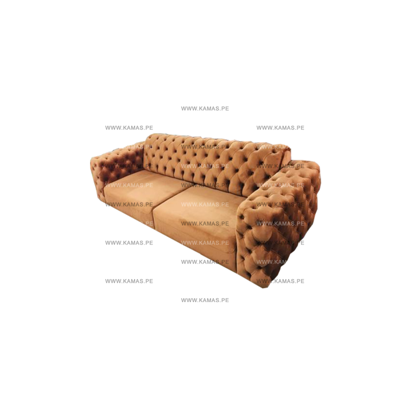 SOFA CAPITONEADO KAMAS CLASICO CAMEL 3-2-1 | Homesleep.pe