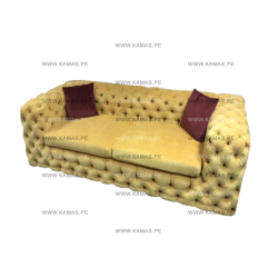 SOFA CAPITONEADO KAMAS AMARILLO 3-2-1 | Homesleep.pe