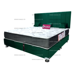 DORMITORIO AMERICANO KING + COLCHON KAMAS SARKI + CABECERA AEREA LINEAL - VERDE LORO