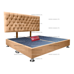 CAMA BOX TARIMA KING AMERICANO + CABECERA AEREA CAPITONEADO - ARENA