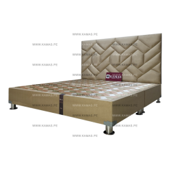 CAMA BOX TARIMA KING AMERICANO + CABECERA AEREA PISAC - ARENA