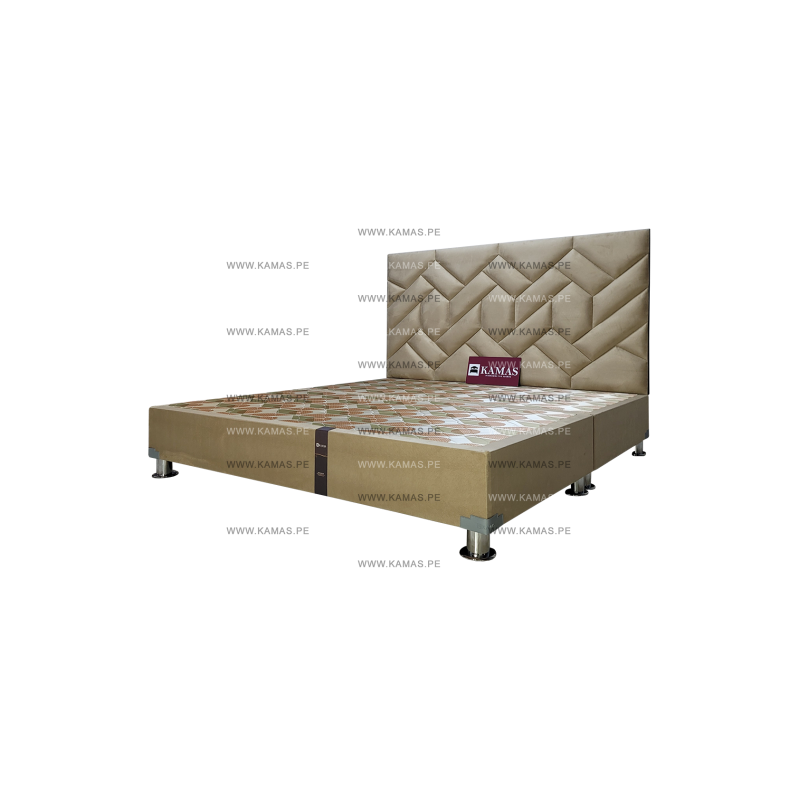 CAMA BOX TARIMA KING AMERICANO + CABECERA AEREA PISAC - ARENA