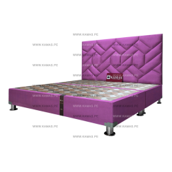 CAMA BOX TARIMA KING AMERICANO + CABECERA AEREA PISAC - VIOLETA