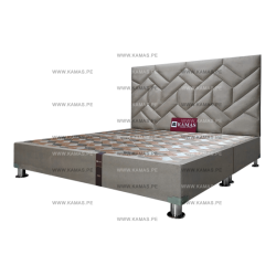 CAMA BOX TARIMA KING AMERICANO + CABECERA AEREA PISAC - GRIS