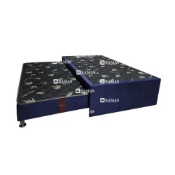 CAMA DIVAN 1.5 + COLCHON 1 PLAZA INCORPORADO AZUL | Homesleep.pe