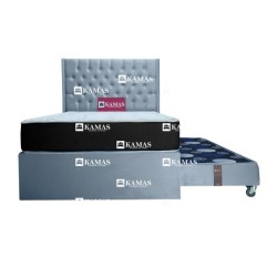 DORMITORIO DIVAN 2 PLAZAS + COLCHON KAMAS RUCAY + CABECE| Homesleep.pe