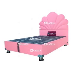 CAMA BOX 1.5 PLAZAS AMERICANO + CABECERA CONCHA DE MAR | Homesleep.pe