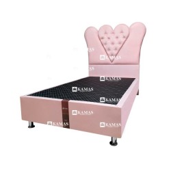 CAMA BOX 1.5 PLAZAS AMERICANO + CABECERA PEDESTAL CORAZ | Homesleep.pe