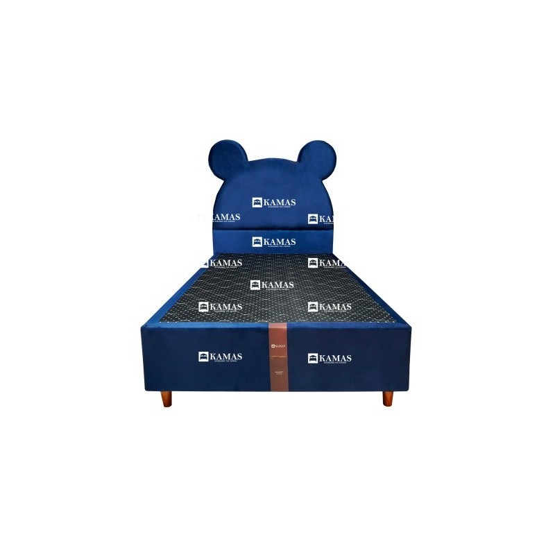 CAMA BOX 1.5 PLAZAS AMERICANO + CABECERA PEDESTAL RATON | Homesleep.pe