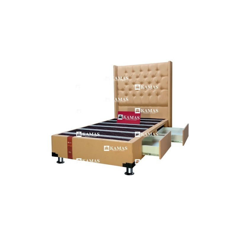 CAMA BOX 1.5 PLAZAS AMERICANO FUNCIONAL + CABECERA EMPER| Homesleep.pe