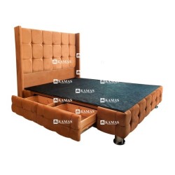 CAMA BOX 2 PLZ EUROPEO 2 CAJONES LATERALES + CABECERA E | Homesleep.pe