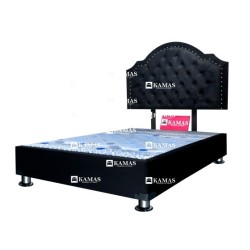 CAMA BOX 2 PLZ AMERICANO CON CABECERA AEREA CORONA CON  | Homesleep.pe